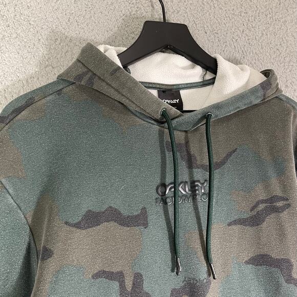 Oakley Factory Pilot Camo Hoodie Men’s Small Green Pullover Sweatshirt - Picture 8 of 10